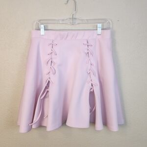Hot Topic Pink Lace-Up Mini Skater Skirt XL (5664)